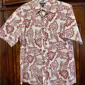 Club Room Red and Cream Paisley Men's Shirt